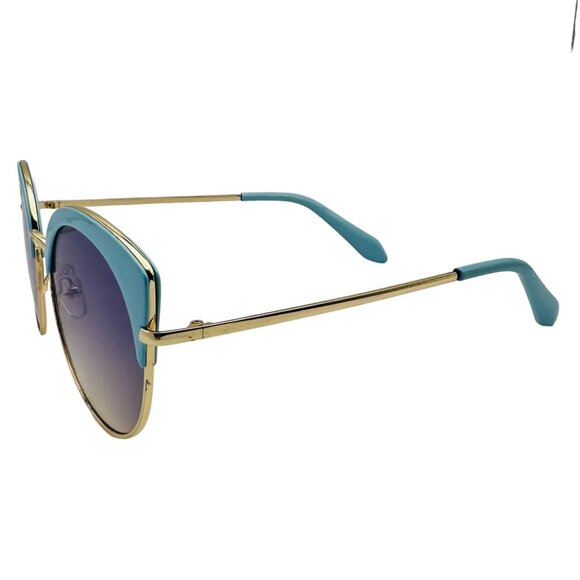 7025 | Blue Accented Cateye Sunglasses - Picture 2 of 5